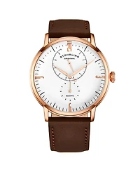 Men's Brown Genuine Leather Strap Watch 42mm