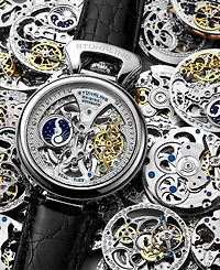 Stuhrling Men's Black Leather Strap Watch 46mm