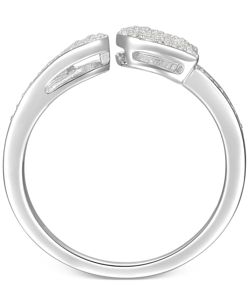 Diamond Horseshoe Cuff Ring (1/5 ct. t.w.) in Sterling Silver