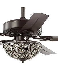 Ali 48" 3-Light Wrought Iron Led Ceiling Fan with Remote