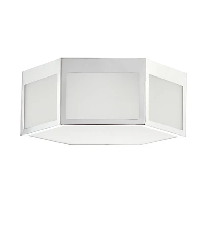 Moderno 15.75" Hexagon, Frosted Glass Led Flush Mount