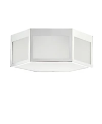 Moderno 15.75" Hexagon, Frosted Glass Led Flush Mount