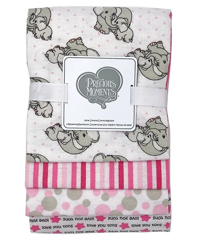 Precious Moments Baby Boys and Girls 4-Piece Receiving Blankets