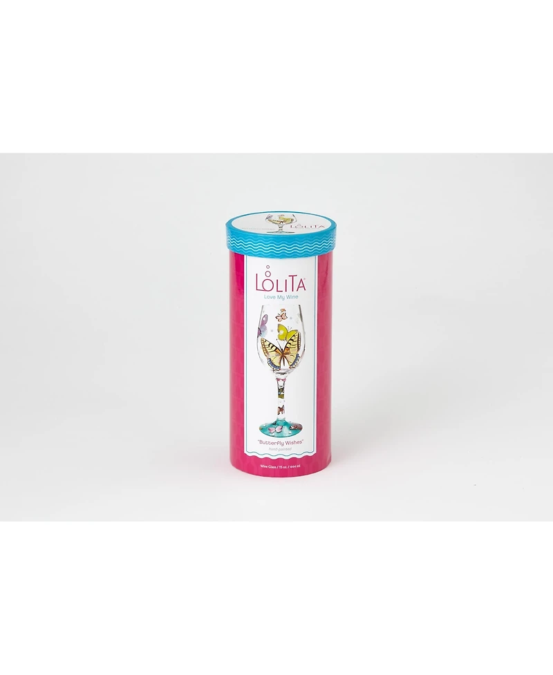 Enesco Lolita Butterfly Wishes Wine Glass