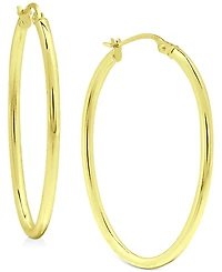 Polished Oval (1") Hoop Earrings in 18K Gold-Plated Sterling Silver, Created for Macy's
