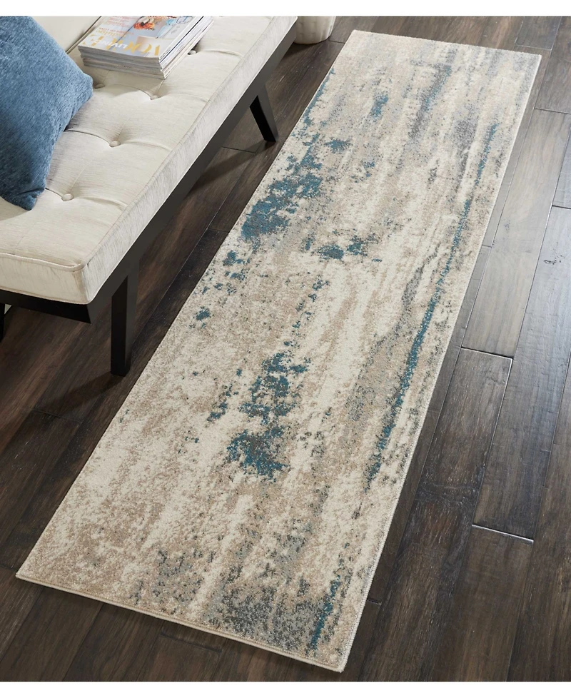 Long Street Looms Samuel SAM17 Ivory 2'2" x 7'6" Runner Rug