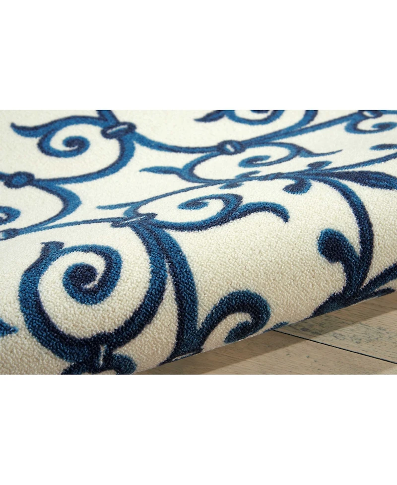 Long Street Looms Backyard BAC093 Blue 4'4" x 6'3" Outdoor Area Rug