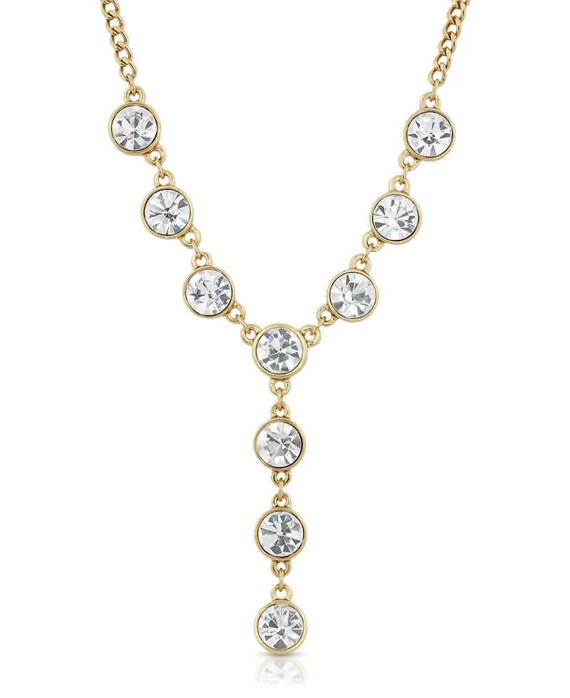 2028 Gold-Tone Crystal Y-Necklace