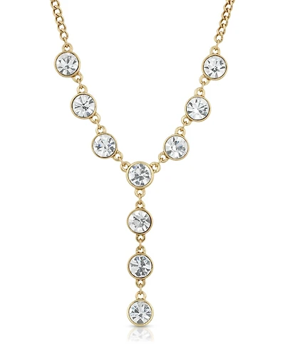 2028 Gold-Tone Crystal Y-Necklace
