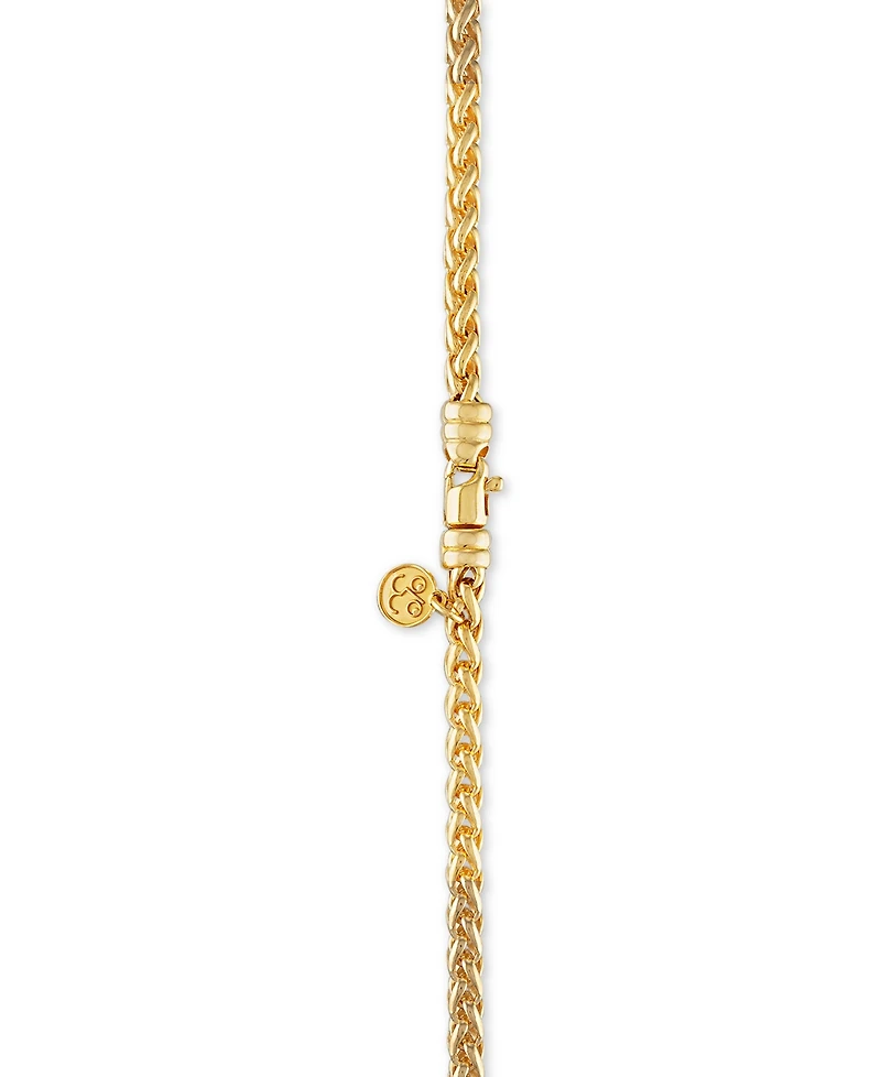 Esquire Men's Jewelry 22" Wheat Chain Link Necklace in 14k Gold-Plated Sterling Silver, Created for Macy's