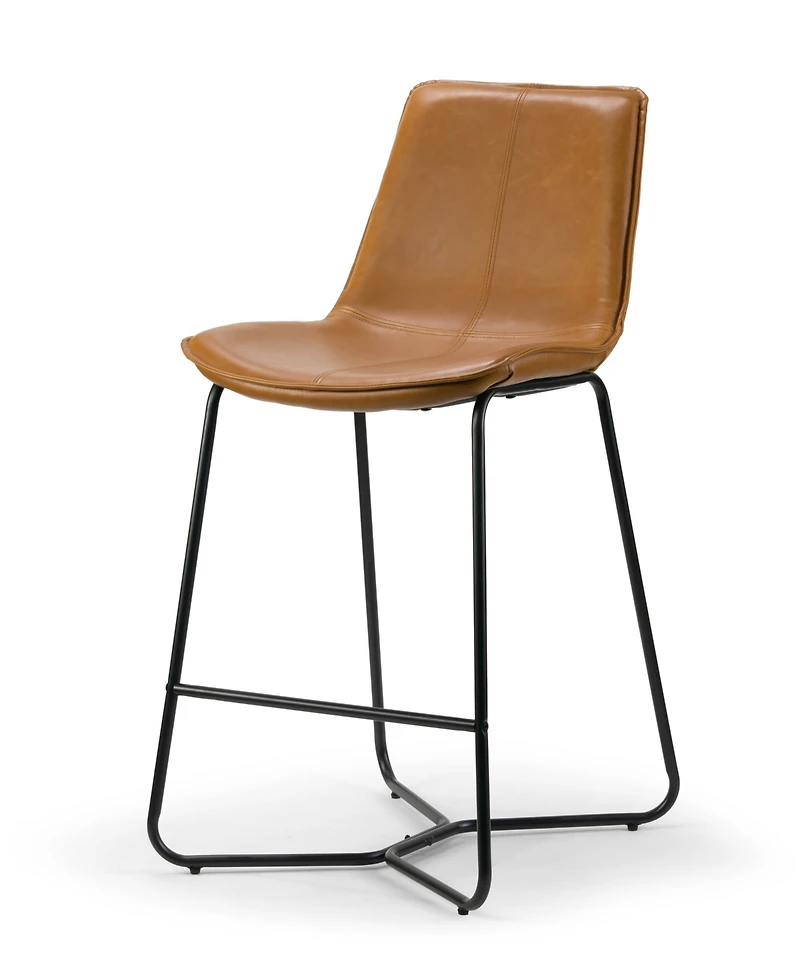 Glamour Home Set of 2 Amery Iron Frame Vintage-like Counter Stool