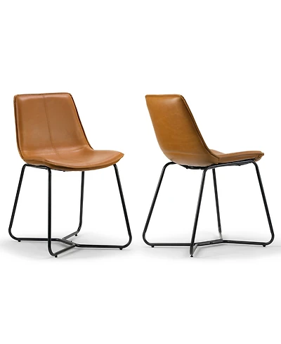 Glamour Home Set of 2 Amery Iron Frame Vintage-like Dining Chair
