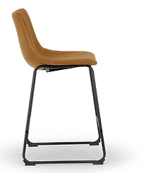 Glamour Home Set of 2 Adan Iron Frame Vintage-like Counter Stool