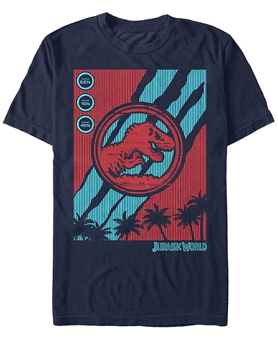 Fifth Sun Jurassic World Fallen Kingdom Men's Logo Tech Screen Glitch Short Sleeve T-Shirt