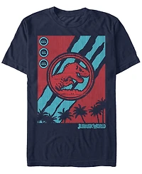 Fifth Sun Jurassic World Fallen Kingdom Men's Logo Tech Screen Glitch Short Sleeve T-Shirt