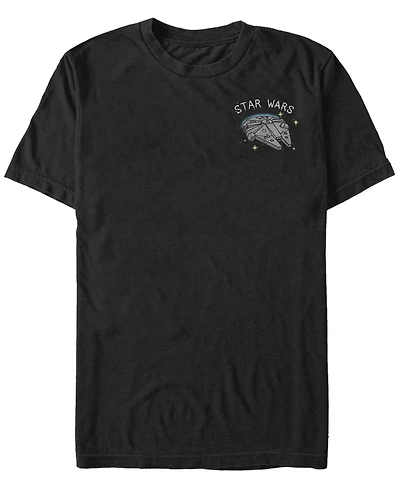Fifth Sun Star Wars Men's Millennium Falcon Patch Short Sleeve T-Shirt