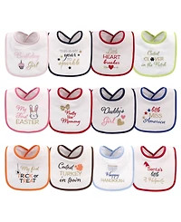 Hudson Baby Girls 12Pk Fiber Filled Holiday Bibs