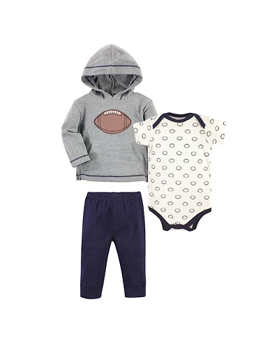 Hudson Baby Boys Cotton Outfit Assortment Hoodie, Bodysuit, or Tee & Coordinating Pants