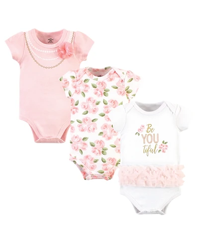 Little Treasure Baby Girls Breathable Cotton All-in-One Bodysuits