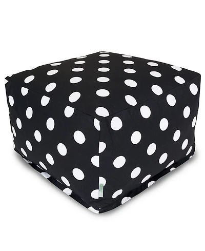 Majestic Home Goods Large Polka Dot Ottoman Square Pouf 27" x 17"