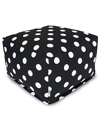 Majestic Home Goods Large Polka Dot Ottoman Square Pouf 27" x 17"