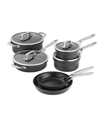 Zwilling Motion 10-Piece Aluminum Hard Anodized Nonstick Cookware Set