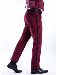 Bryan Michaels Men's Skinny Modern Fit Velvet Tuxedo Dress Pants