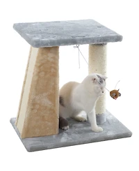 Armarkat X2001 Two-Level Platform Real Wood Scratcher with Sisal Carpet Board for Small Cats