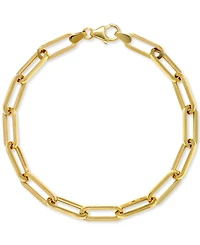 Italian Gold Paperclip Link Bracelet in 14k Gold