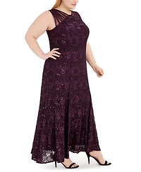 R & M Richards Plus Sequin Lace Gown