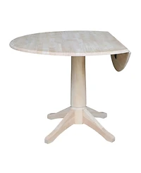 International Concepts 42" Round Dual Drop Leaf Pedestal Table