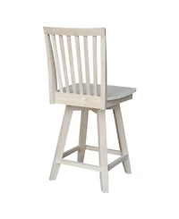 International Concepts Mission Counter Height Stool with Swivel and Auto Return