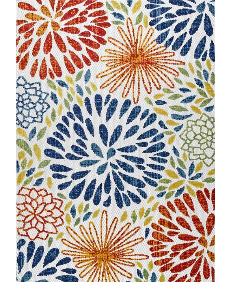 nuLoom Claudia Transitional Floret Multi 5' x 8' Outdoor Area Rug