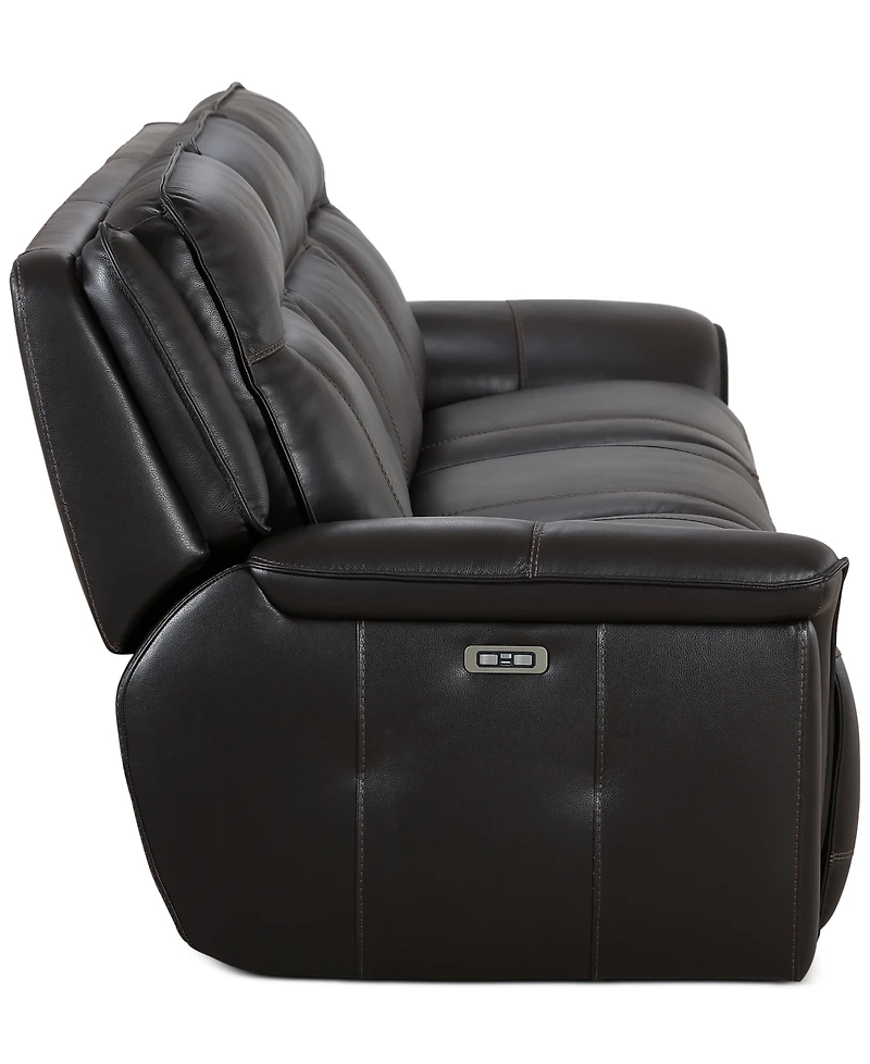 Lenardo 3-Pc. Leather Sofa with 2 Power Motion Recliners, Created for Macy's