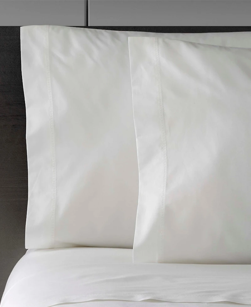 Closeout! Vera Wang Solid 400 Thread Count Cotton Percale 4 Piece Sheet Set