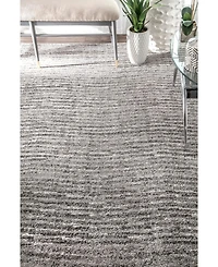 nuLoom Smoky Contemporary Sherill Ripple Gray 5' x 8' Area Rug