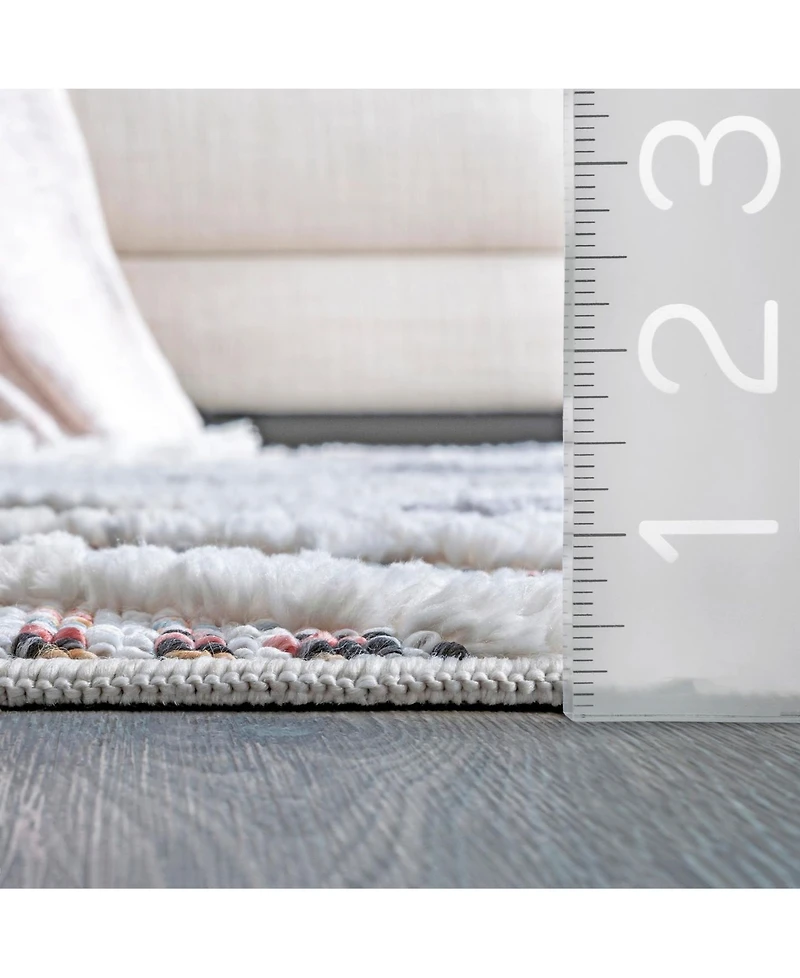 nuLoom Lorden Theola Geometric High-Low Pink 5'3" x 7'7" Area Rug