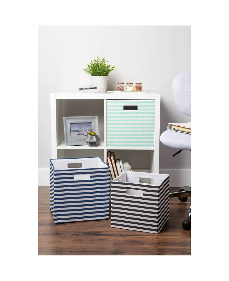 Design Imports Polyester Cube Pinstripe Square
