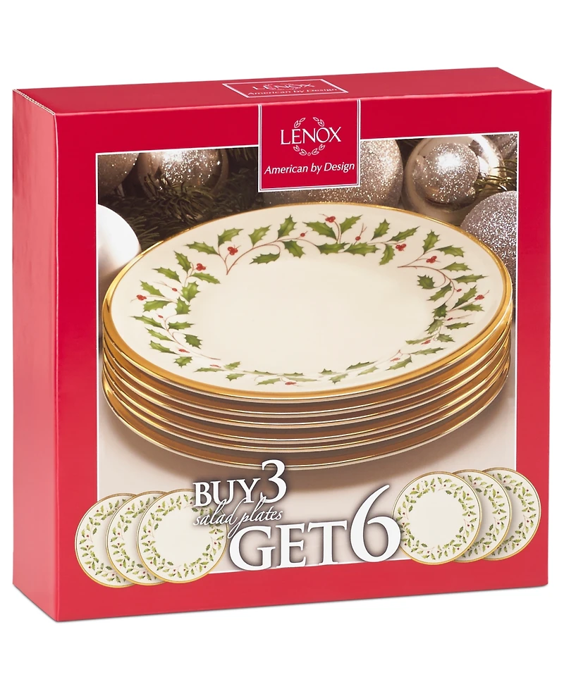 Lenox Holiday Salad Plates, Set of 6