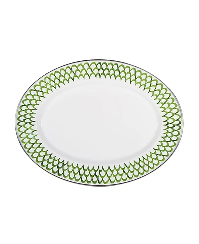 Golden Rabbit Scallop Enamelware Oval Platter