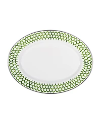 Golden Rabbit Scallop Enamelware Oval Platter