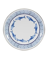 Golden Rabbit Fish Camp Enamelware Dinner Plates, Set of 4
