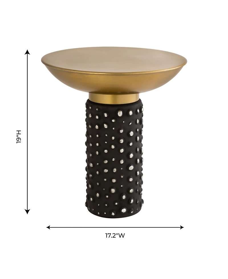Tov Furniture Blaze Glass and Brass Side Table