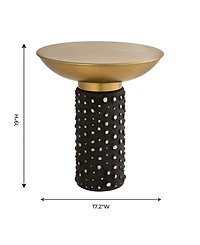 Tov Furniture Blaze Glass and Brass Side Table