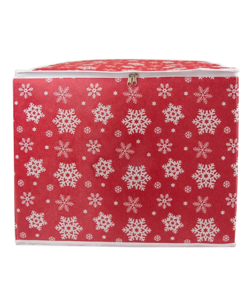 Design Imports Snowflake Print Ornament Storage Large