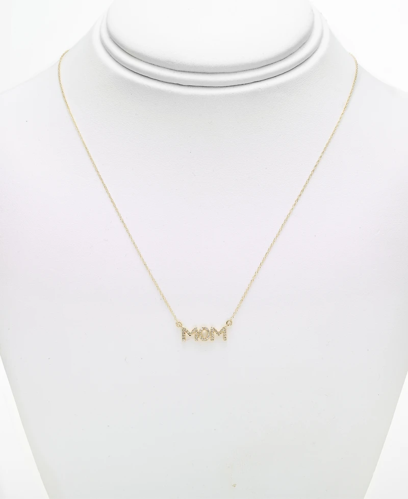 Diamond Mom 18" Pendant Necklace (1/10 ct. t.w.) in 10k Gold