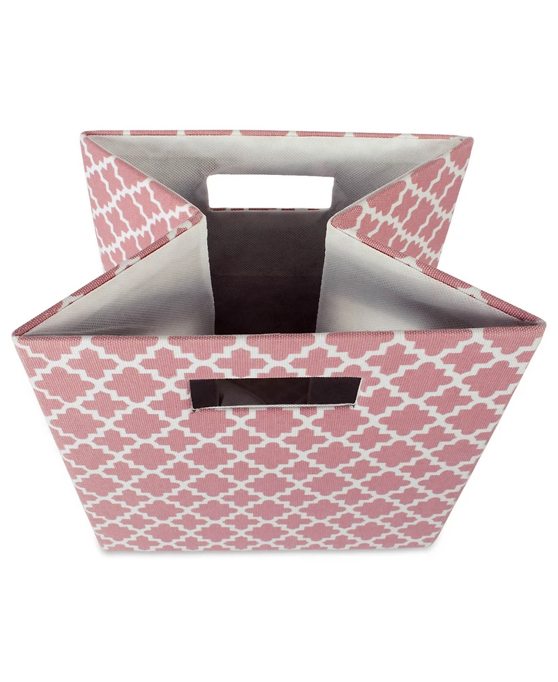 Design Imports Lattice Square Print Polyester Storage Bin