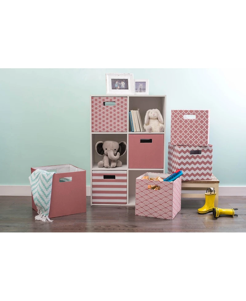 Design Imports Lattice Square Print Polyester Storage Bin