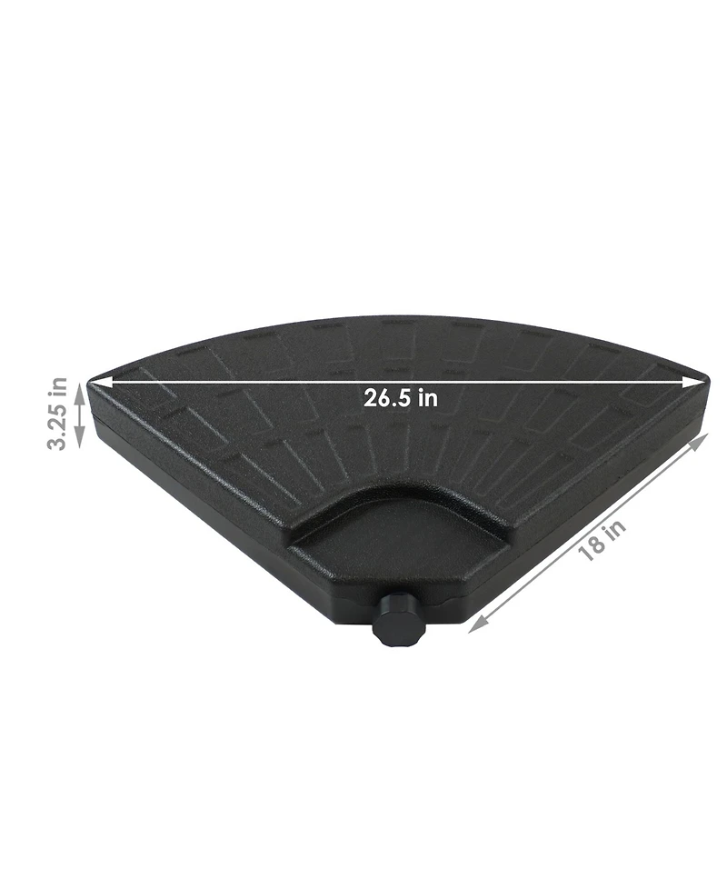 Sunnydaze Decor 4-Piece Cantilever Offset Umbrella Base Plates Set - Fill with Water or Sand - Fits Outdoor Cross Style Bases - Black