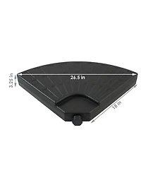Sunnydaze Decor 4-Piece Cantilever Offset Umbrella Base Plates Set - Fill with Water or Sand - Fits Outdoor Cross Style Bases - Black